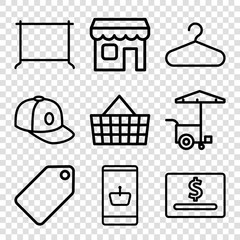 Sticker - Set of 9 store outline icons