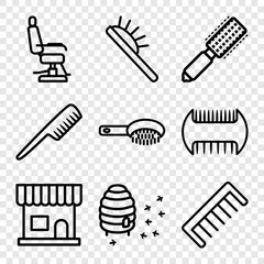 Poster - Set of 9 comb outline icons