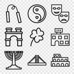 Poster - Set of 9 culture outline icons