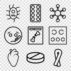 Sticker - Set of 9 disease outline icons