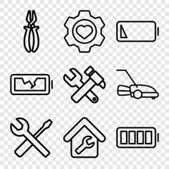 Canvas Print - Set of 9 maintenance outline icons