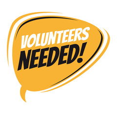 Wall Mural - volunteers needed retro vector speech balloon