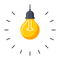 Wall Mural - light bulb icon, vector illustration in flat style