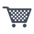 © Nikolai Titov - Shopping cart icon, black vector silhouette on white background