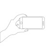 outline of the hand with the phone horizontally