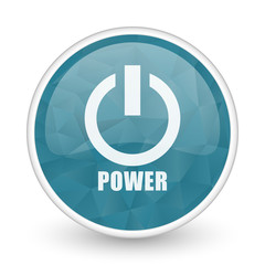 Fototapete - Power brillant crystal design round blue web icon.