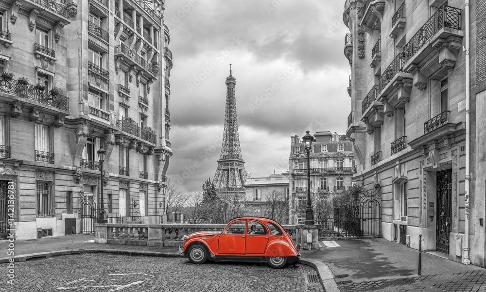 Avenue de Camoens w Paryżu - obrazy, fototapety, plakaty 