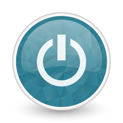 Fototapete - Power brillant crystal design round blue web icon.