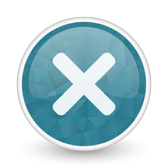 Fototapete - Cancel brillant crystal design round blue web icon.