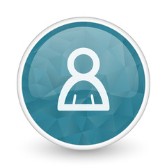 Aufkleber - Person brillant crystal design round blue web icon.