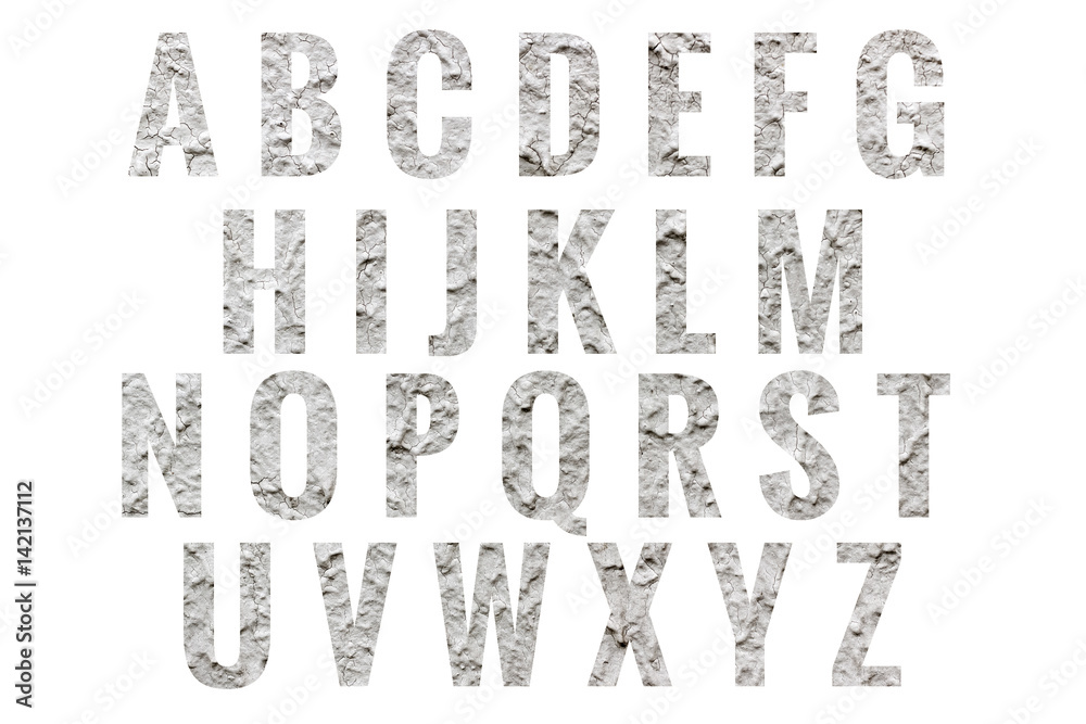 Texture For Letters Abc gray plaster texture Alphabet letters isolated on white background ...