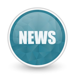 Aufkleber - News brillant crystal design round blue web icon.