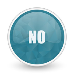 Poster - No brillant crystal design round blue web icon.