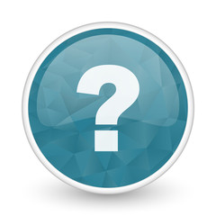 Aufkleber - Question mark brillant crystal design round blue web icon.