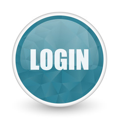 Leinwandbilder - Login brillant crystal design round blue web icon.