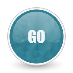 Aufkleber - Go brillant crystal design round blue web icon.
