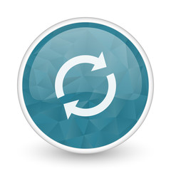 Poster - Reload brillant crystal design round blue web icon.
