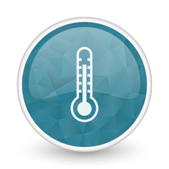 Poster - Thermometer brillant crystal design round blue web icon.