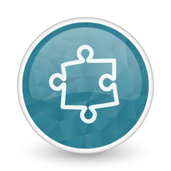 Poster - Puzzle brillant crystal design round blue web icon.