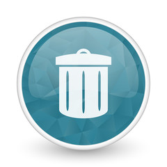 Poster - Recycle brillant crystal design round blue web icon.