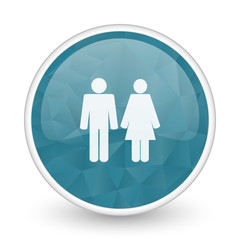 Aufkleber - Couple brillant crystal design round blue web icon.