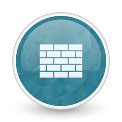 Poster - Firewall brillant crystal design round blue web icon.
