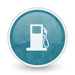Poster - Petrol brillant crystal design round blue web icon.