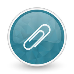 Aufkleber - Paperclip brillant crystal design round blue web icon.