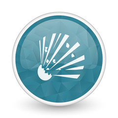 Aufkleber - Bomb brillant crystal design round blue web icon.