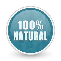 Poster - Natural brillant crystal design round blue web icon.