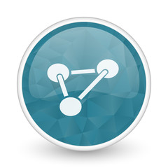 Aufkleber - Chemistry brillant crystal design round blue web icon.