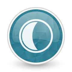 Poster - Moon brillant crystal design round blue web icon.