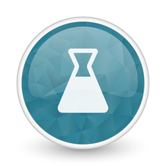 Aufkleber - Laboratory brillant crystal design round blue web icon.