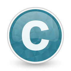 Poster - Copyright brillant crystal design round blue web icon.