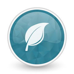 Fototapete - Nature brillant crystal design round blue web icon.