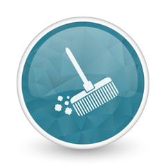 Aufkleber - Broom brillant crystal design round blue web icon.