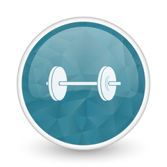 Aufkleber - Fitness brillant crystal design round blue web icon.