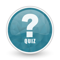 Poster - Quiz brillant crystal design round blue web icon.