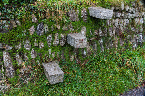 Fotografie, Obraz Stile, style, cantilevered steps in dry stone wall