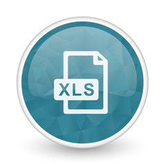 Aufkleber - Xls file brillant crystal design round blue web icon.