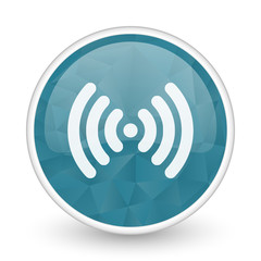 Poster - Wifi brillant crystal design round blue web icon.