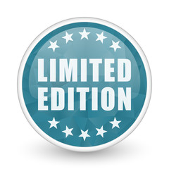 Poster - Limited edition brillant crystal design round blue web icon.