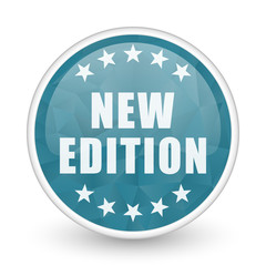 Aufkleber - New edition brillant crystal design round blue web icon.