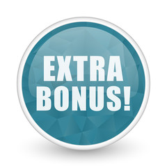 Aufkleber - Extra bonus brillant crystal design round blue web icon.