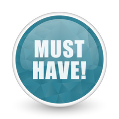 Aufkleber - Must have brillant crystal design round blue web icon.