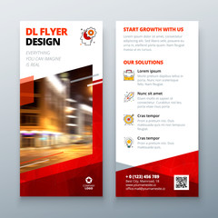 Wall Mural - DL flyer design layout. DL Corporate business template for flyer. Layout with modern elements and abstract background. Creative concept vector flyer.