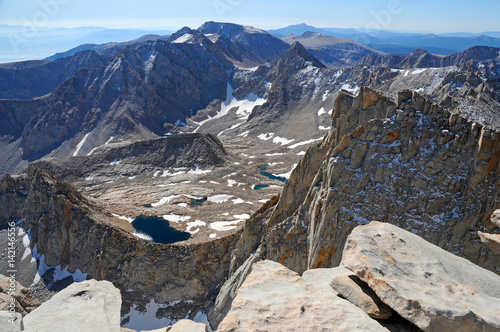 Summit View From Mount Whitney California 14er State High Point And Highest Peak In The Lower 48 States Located In The Sierra Nevada Mountains Usa Buy This Stock Photo And Explore