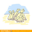 © agaten - Sheaf of wheat. Hand drawn sketch editable stock illustration.