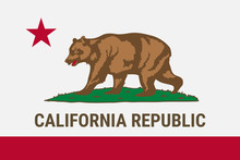 Flag Of California American State. Vector Illustration.
