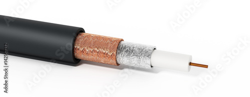 Fotomural Coaxial cable showing detailed layers. 3D illustration